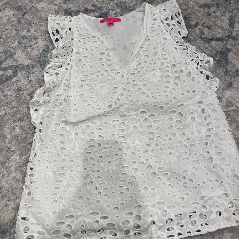 Lilly pulitzer lace white top
